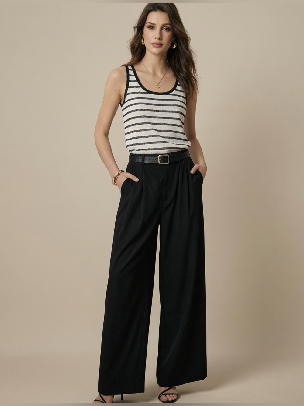 BANANA REPUBLIC Slubbed Cotton Striped Tank Top - Picture 4 of 10